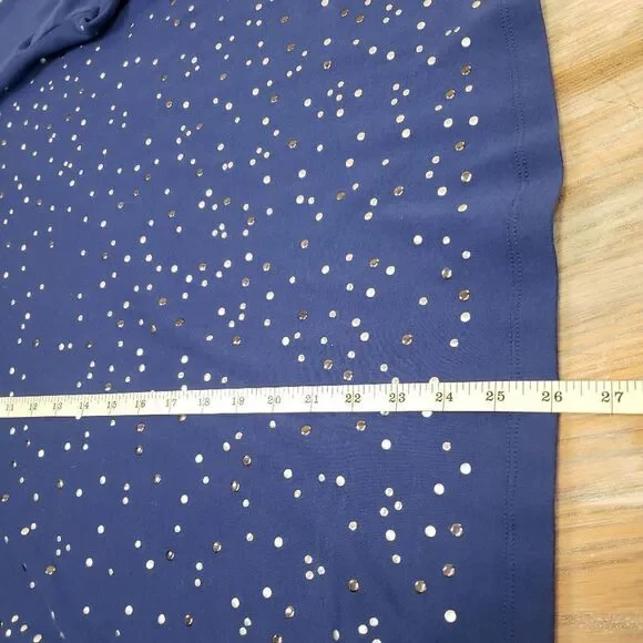 Rebecca Malone Women's L/XL Blue & Silver Beaded Blouse - Picture 6 of 11